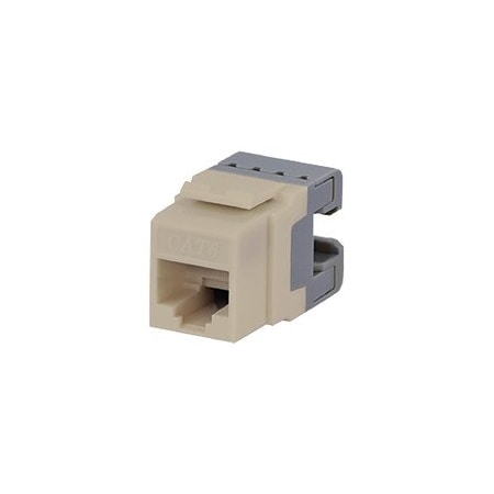 Cable Wholesale Cat6 Keystone Jack, Lite Almond, 180 degree Configuration, RJ45 Female to 110 Pinchdown IDC 326-122LA